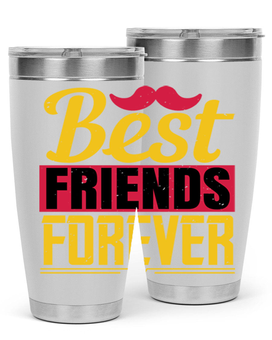 Best Friends Forever 20oz Tumbler with double wall vacuum insulation, featuring a drink-thru lid and a stylish design.