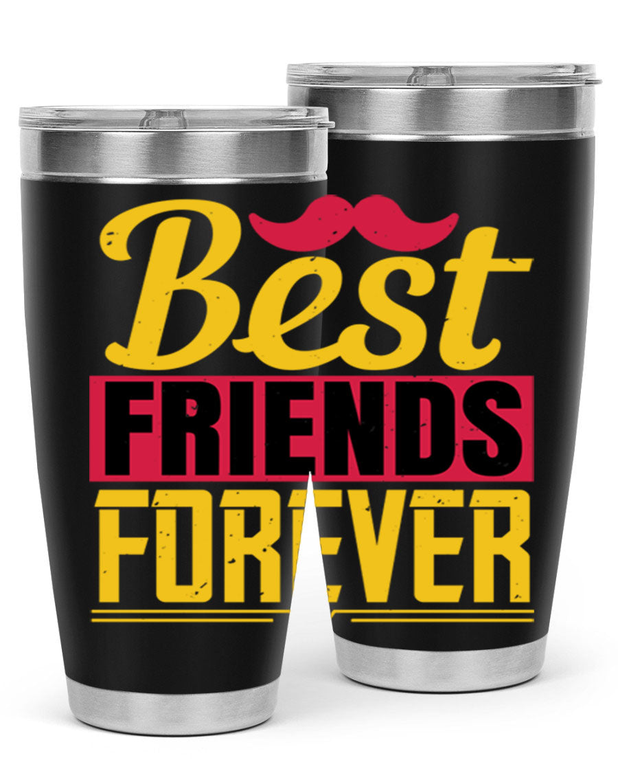 Best Friends Forever 20oz Tumbler with double wall vacuum insulation, featuring a drink-thru lid and a stylish design.