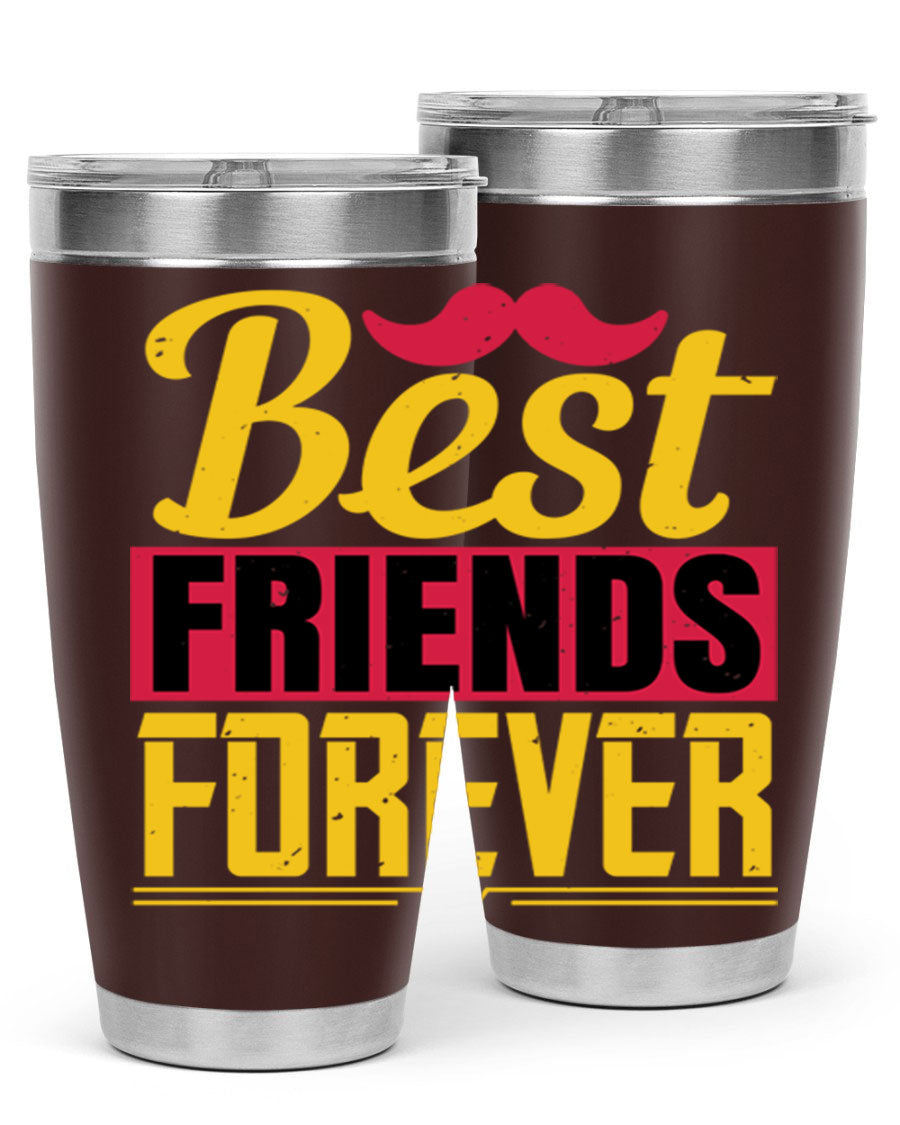 Best Friends Forever 20oz Tumbler with double wall vacuum insulation, featuring a drink-thru lid and a stylish design.