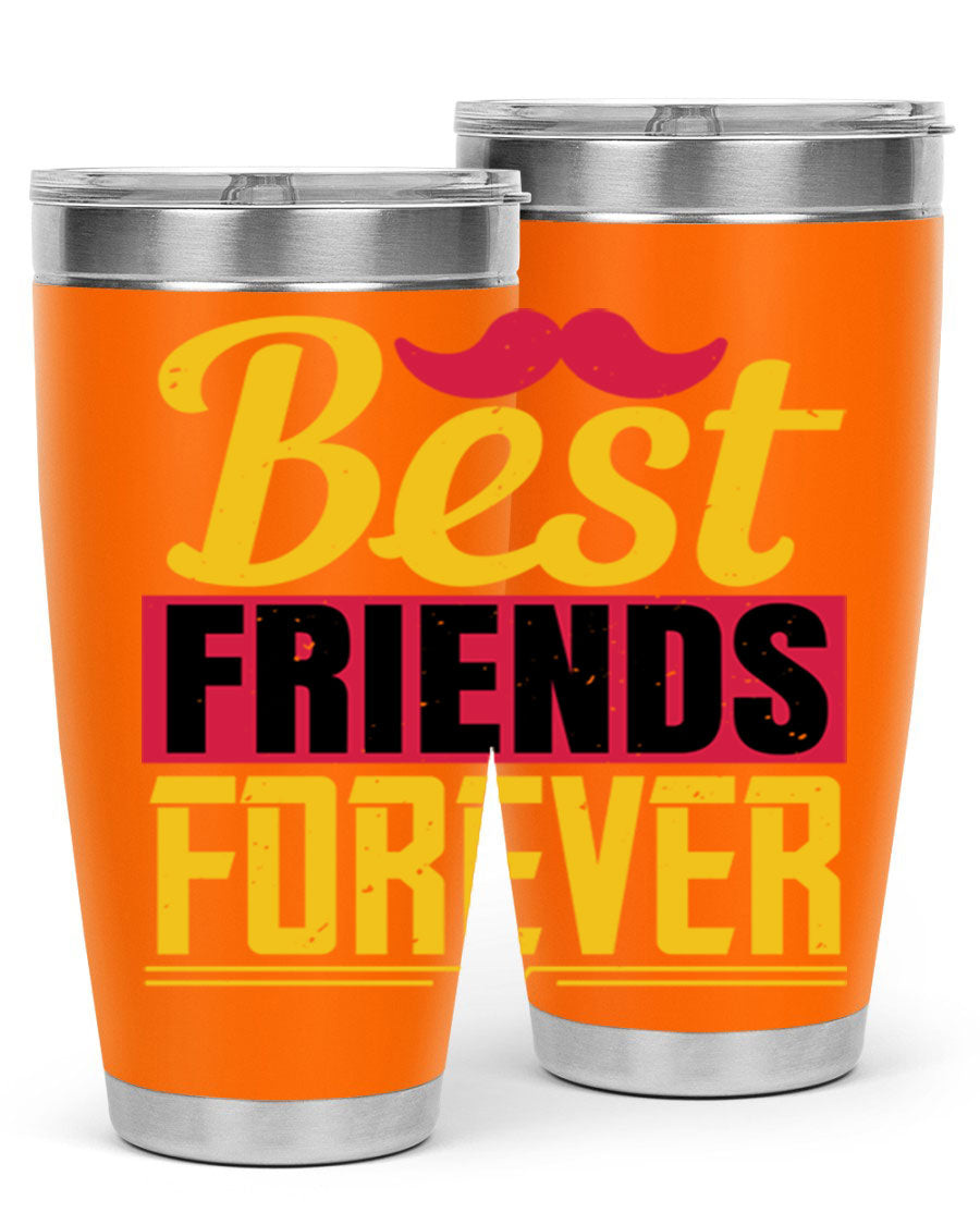 Best Friends Forever 20oz Tumbler with double wall vacuum insulation, featuring a drink-thru lid and a stylish design.