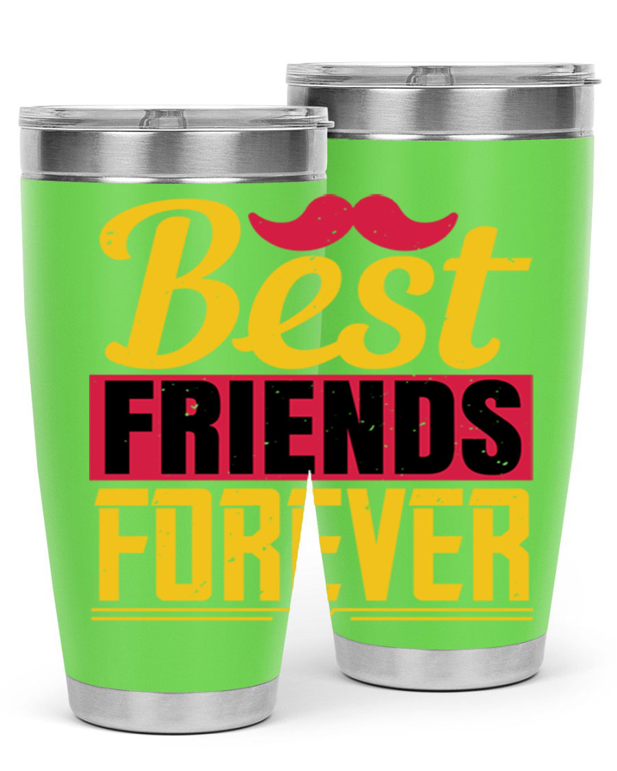 Best Friends Forever 20oz Tumbler with double wall vacuum insulation, featuring a drink-thru lid and a stylish design.
