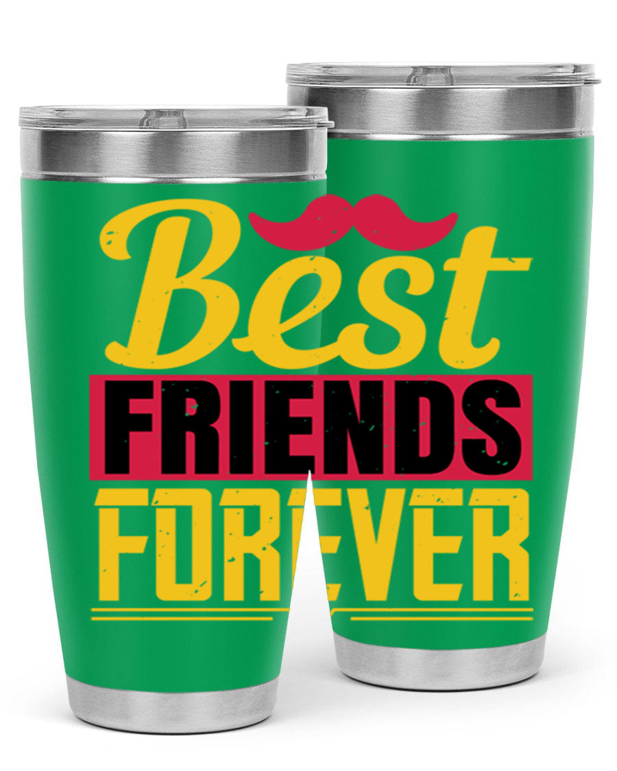 Best Friends Forever 20oz Tumbler with double wall vacuum insulation, featuring a drink-thru lid and a stylish design.
