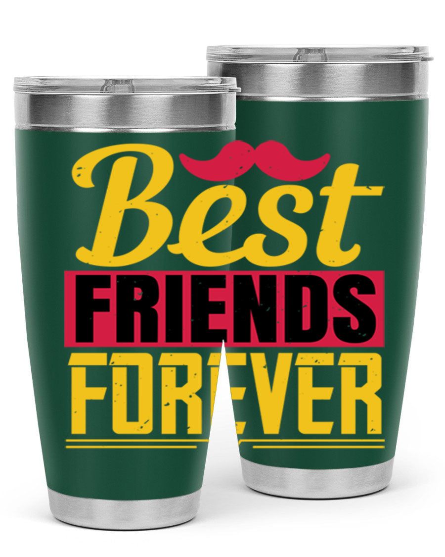 Best Friends Forever 20oz Tumbler with double wall vacuum insulation, featuring a drink-thru lid and a stylish design.