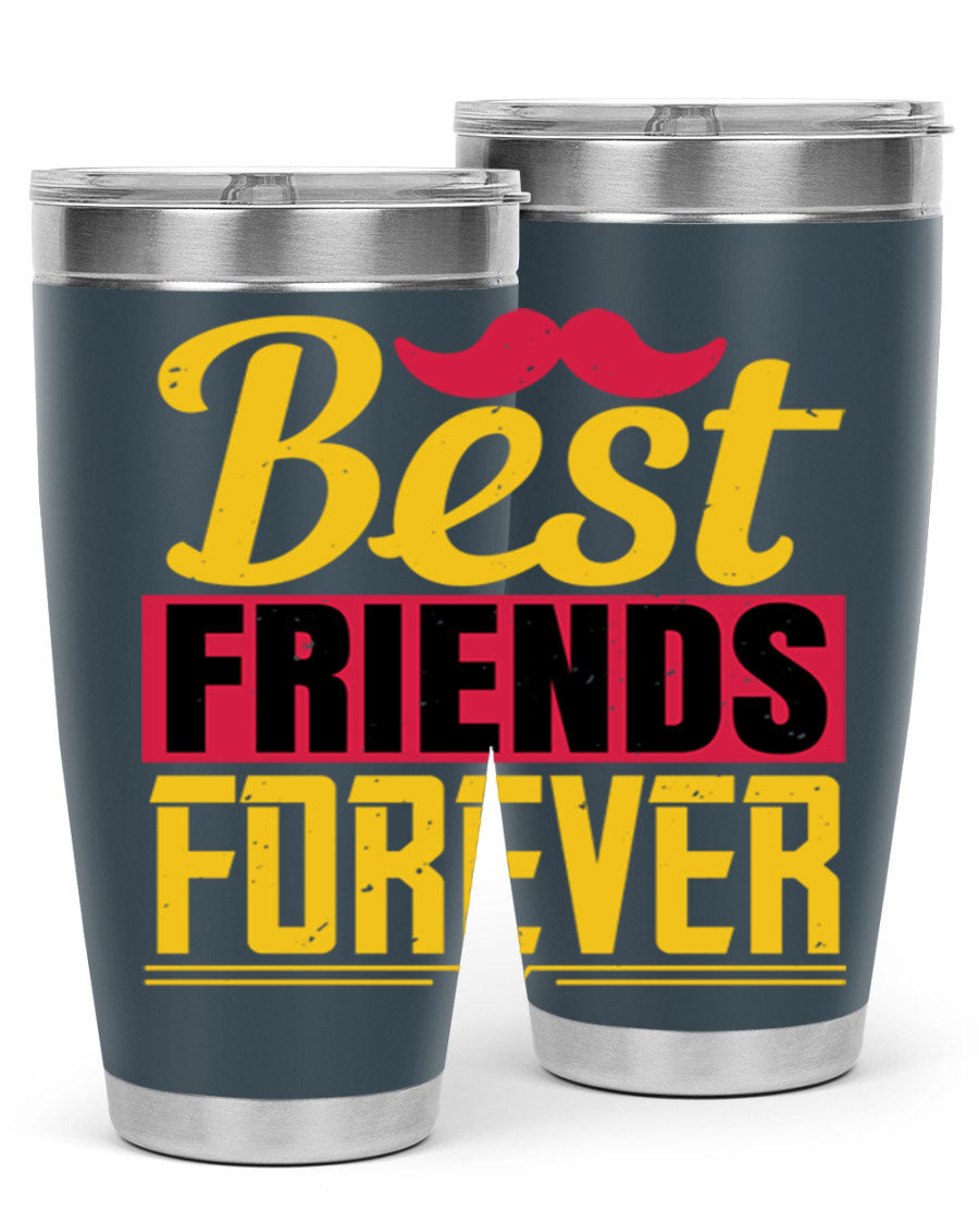 Best Friends Forever 20oz Tumbler with double wall vacuum insulation, featuring a drink-thru lid and a stylish design.