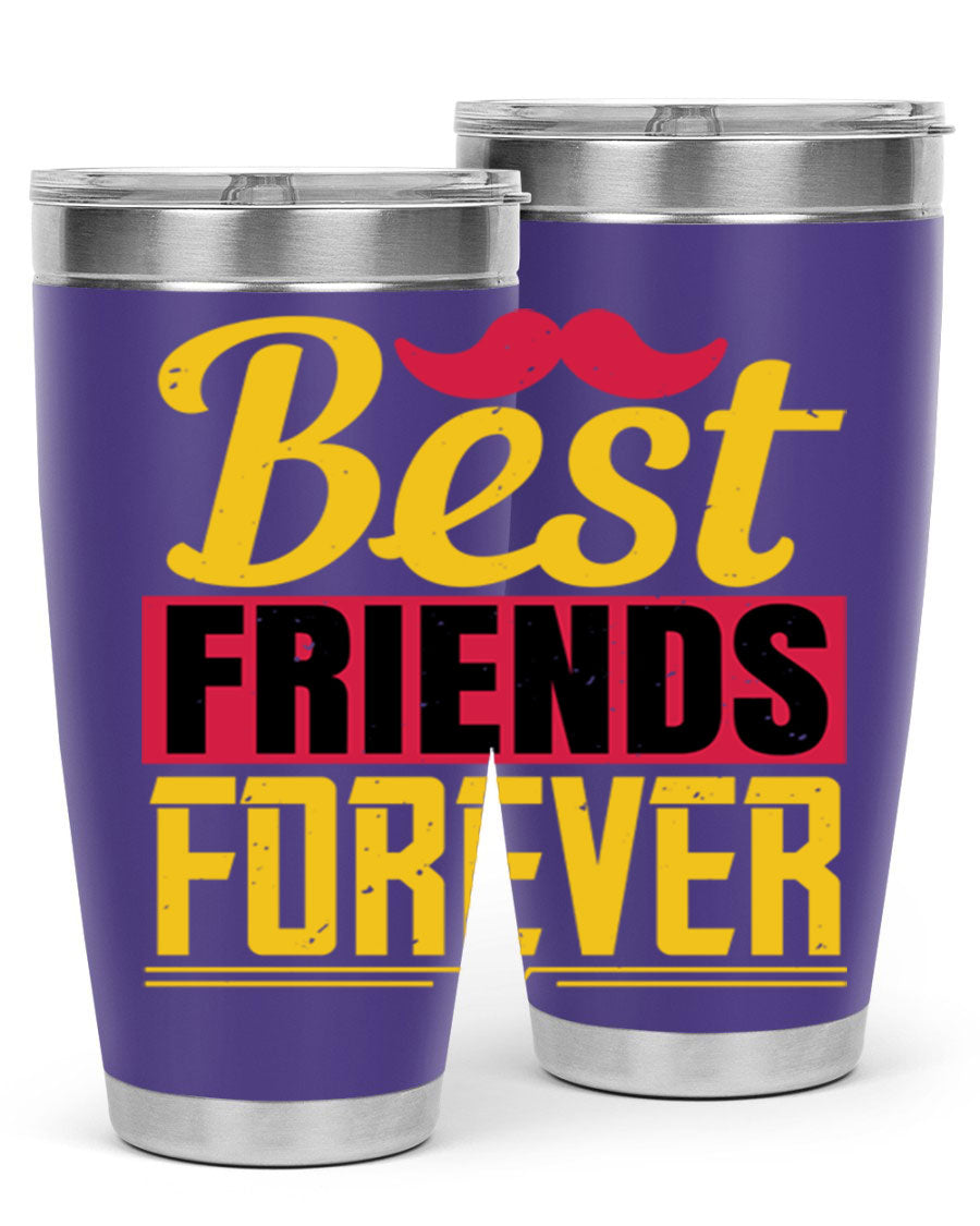 Best Friends Forever 20oz Tumbler with double wall vacuum insulation, featuring a drink-thru lid and a stylish design.