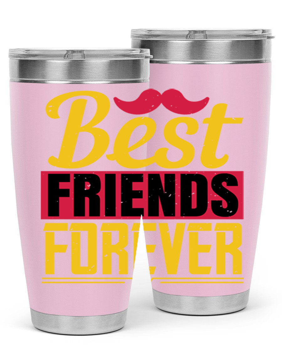 Best Friends Forever 20oz Tumbler with double wall vacuum insulation, featuring a drink-thru lid and a stylish design.