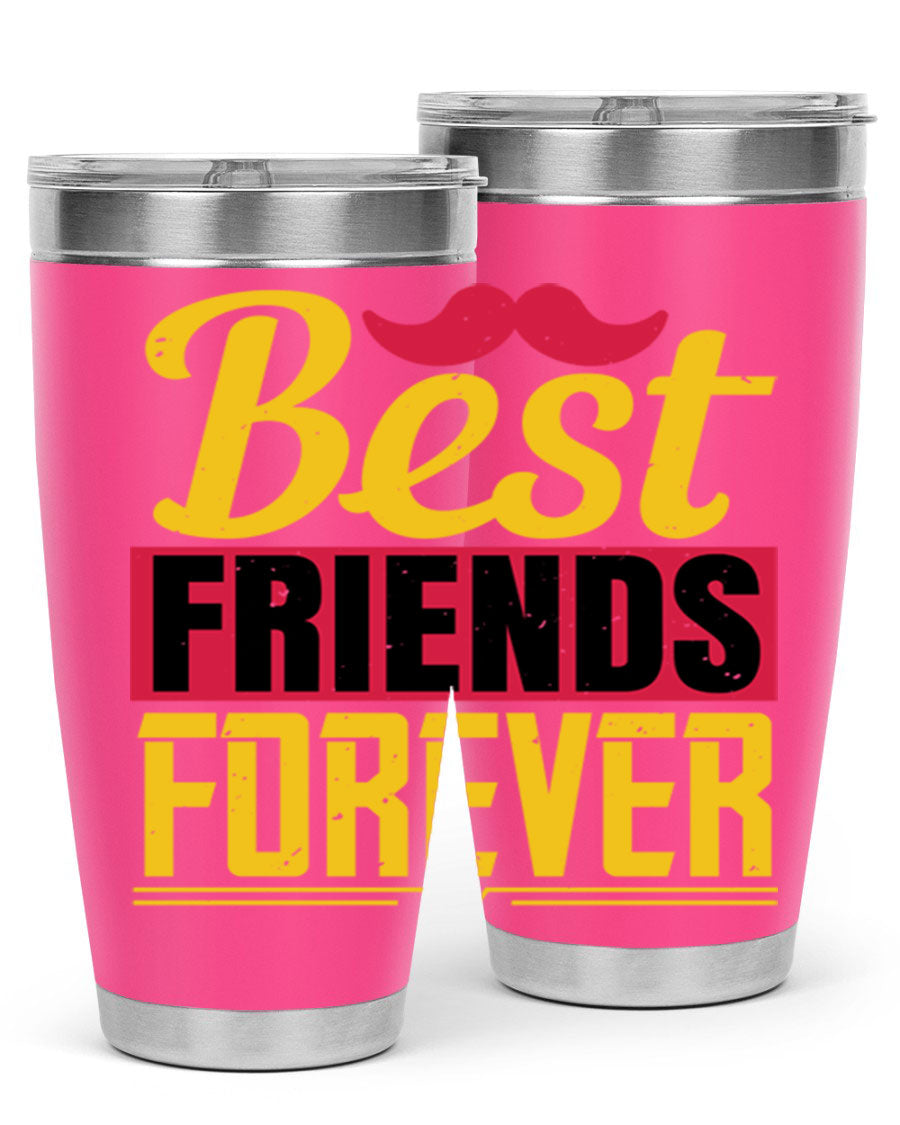 Best Friends Forever 20oz Tumbler with double wall vacuum insulation, featuring a drink-thru lid and a stylish design.
