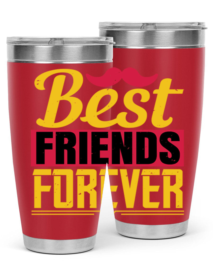 Best Friends Forever 20oz Tumbler with double wall vacuum insulation, featuring a drink-thru lid and a stylish design.