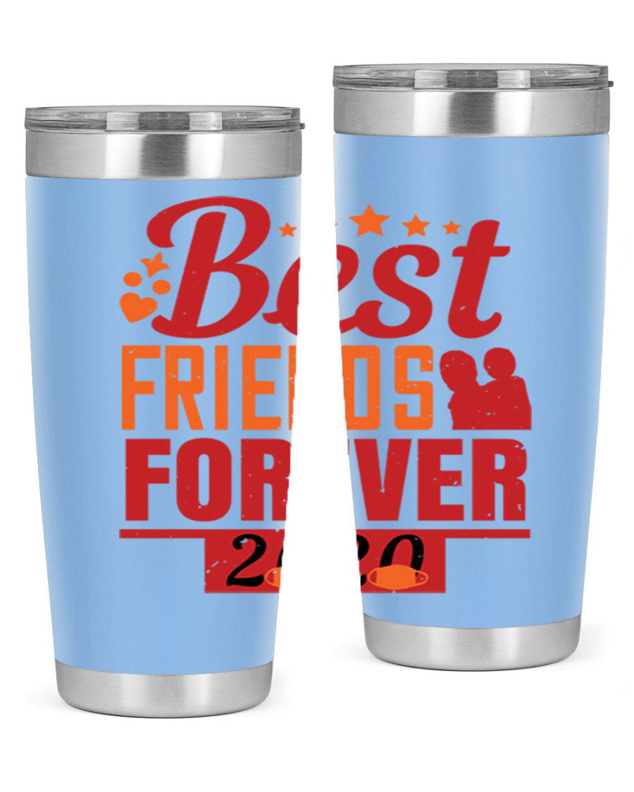 Best Friends Forever 20oz Tumbler featuring double wall vacuum insulation and a sleek design, perfect for hot and cold beverages.