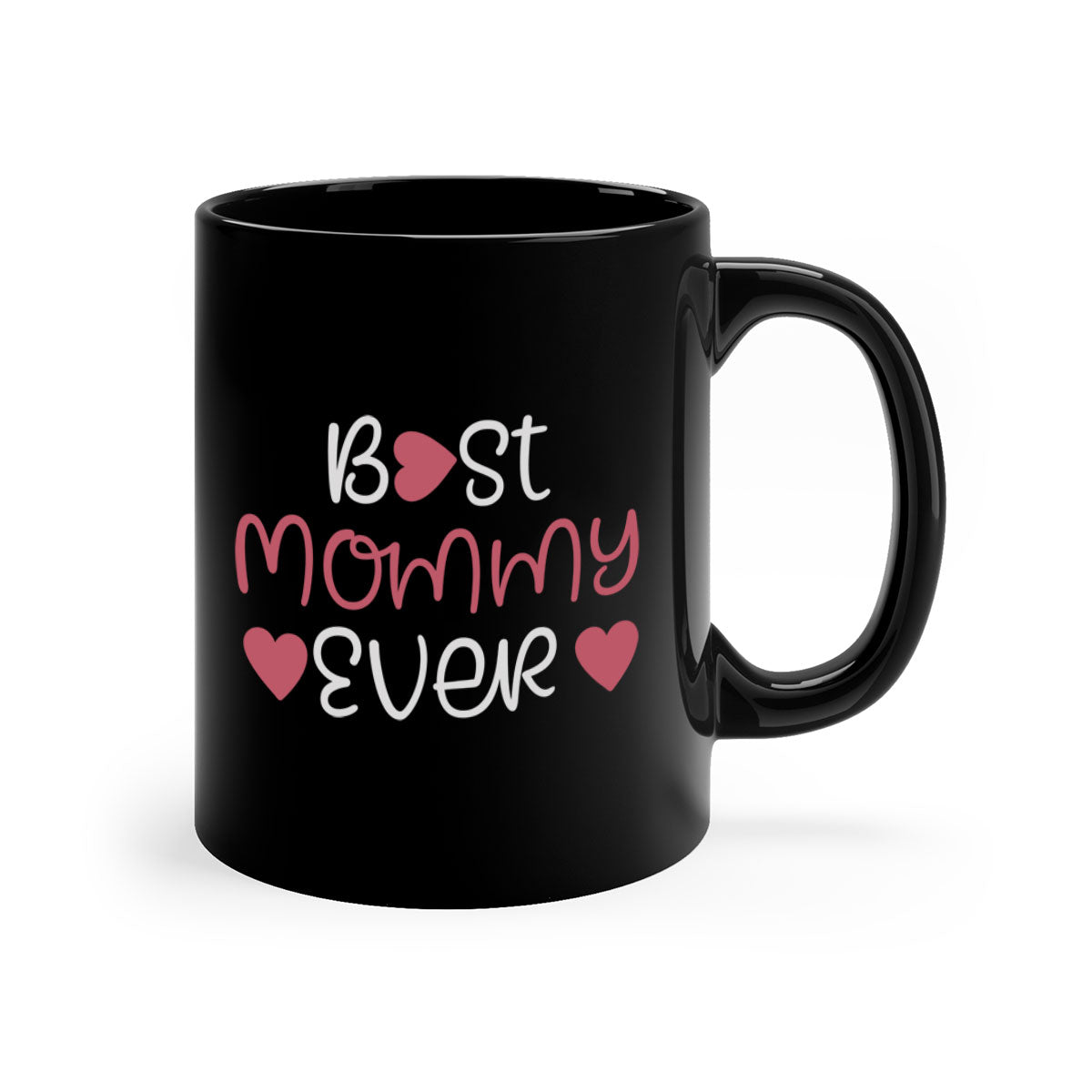 Best Mommy Ever Mug with colorful handle and glossy finish, available in multiple colors and sizes.