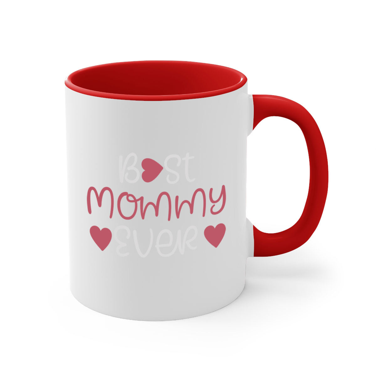 Best Mommy Ever Mug with colorful handle and glossy finish, available in multiple colors and sizes.