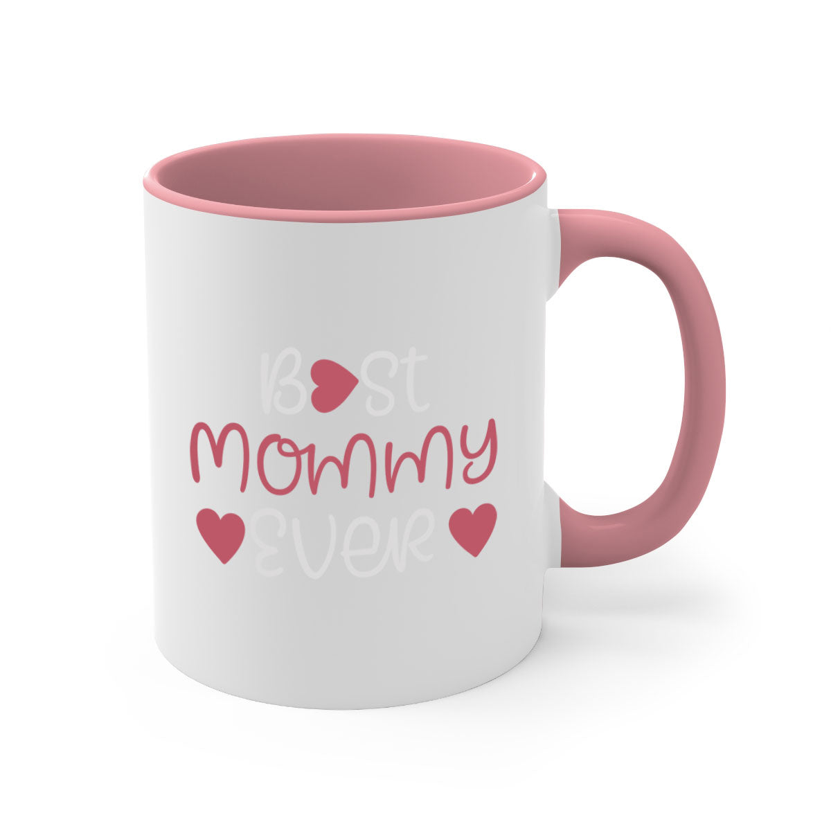 Best Mommy Ever Mug with colorful handle and glossy finish, available in multiple colors and sizes.