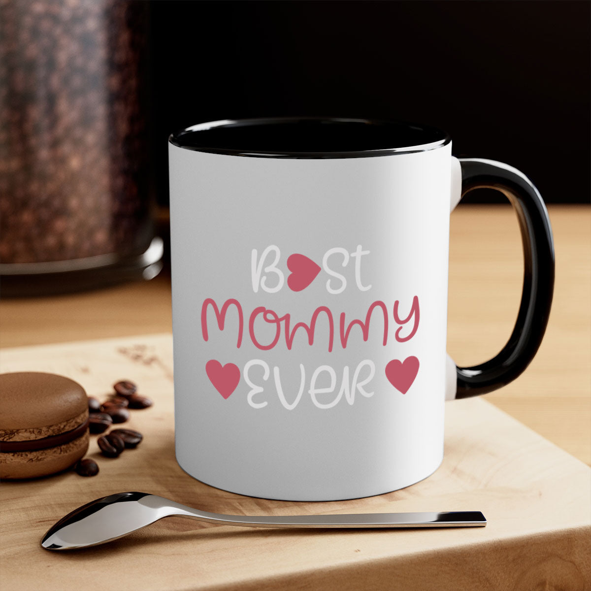 Best Mommy Ever Mug with colorful handle and glossy finish, available in multiple colors and sizes.