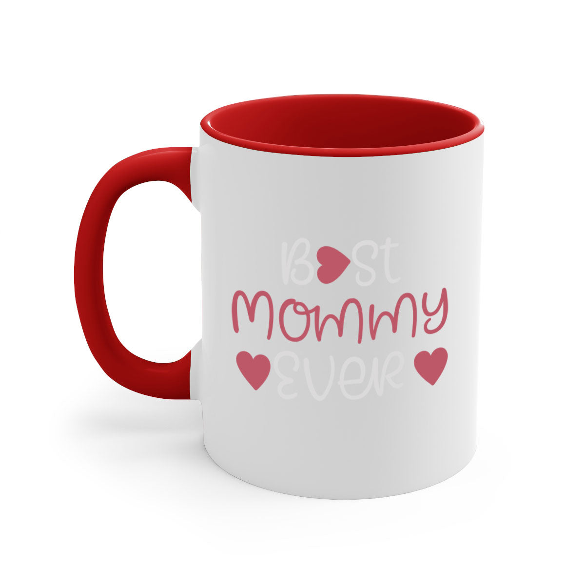 Best Mommy Ever Mug with colorful handle and glossy finish, available in multiple colors and sizes.