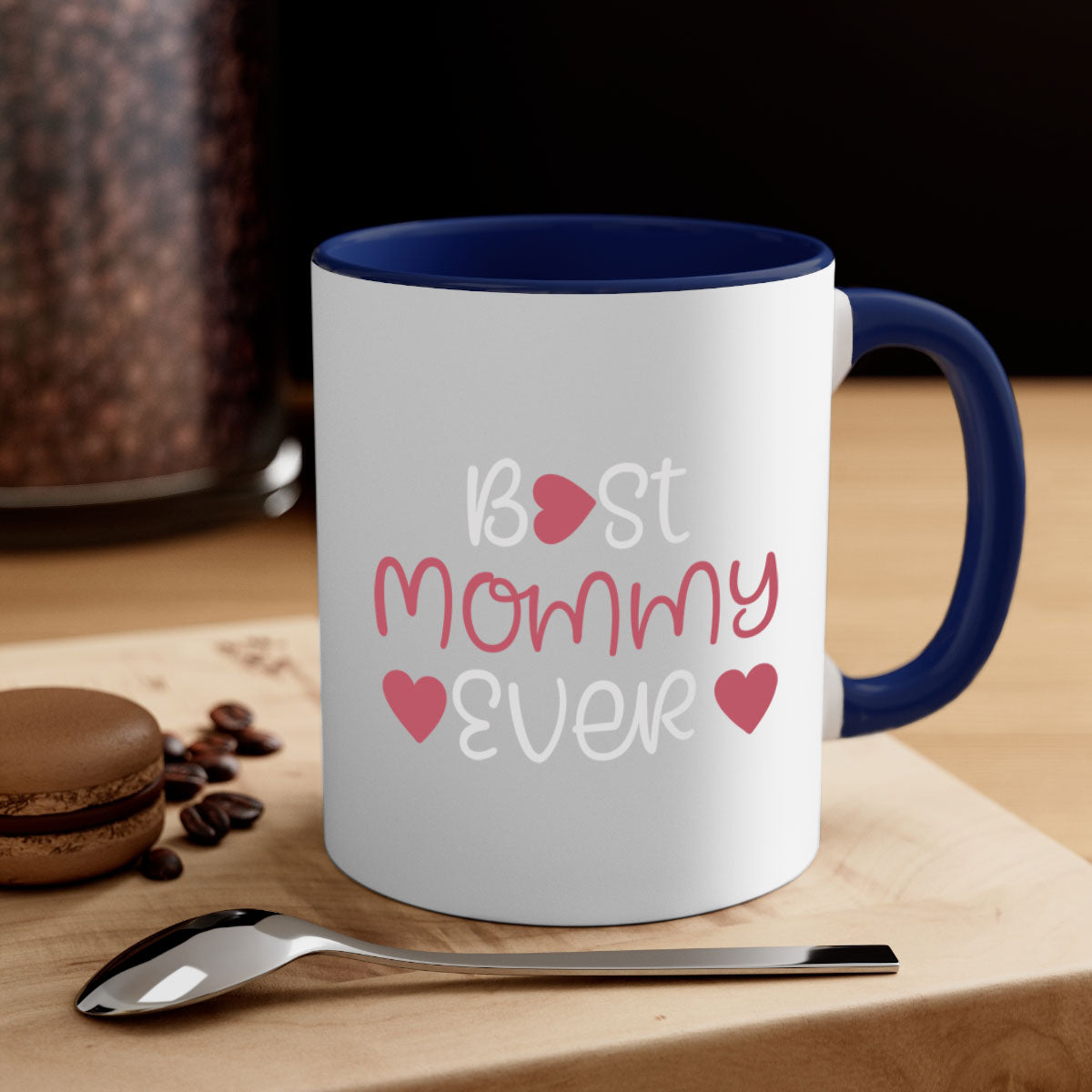 Best Mommy Ever Mug with colorful handle and glossy finish, available in multiple colors and sizes.