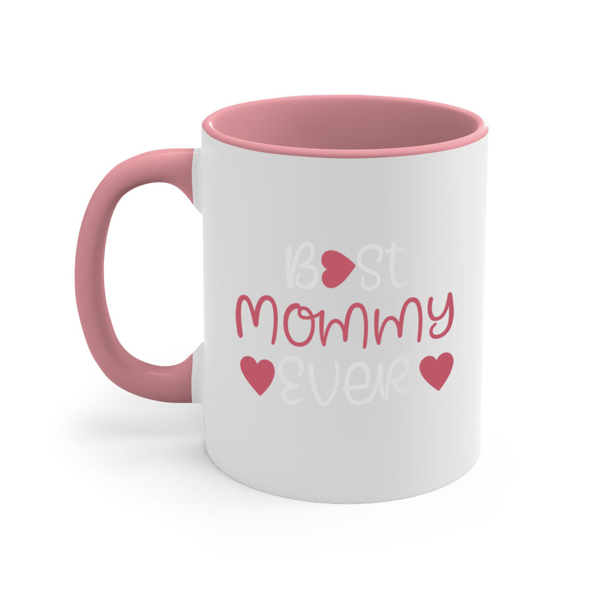 Best Mommy Ever Mug with colorful handle and glossy finish, available in multiple colors and sizes.