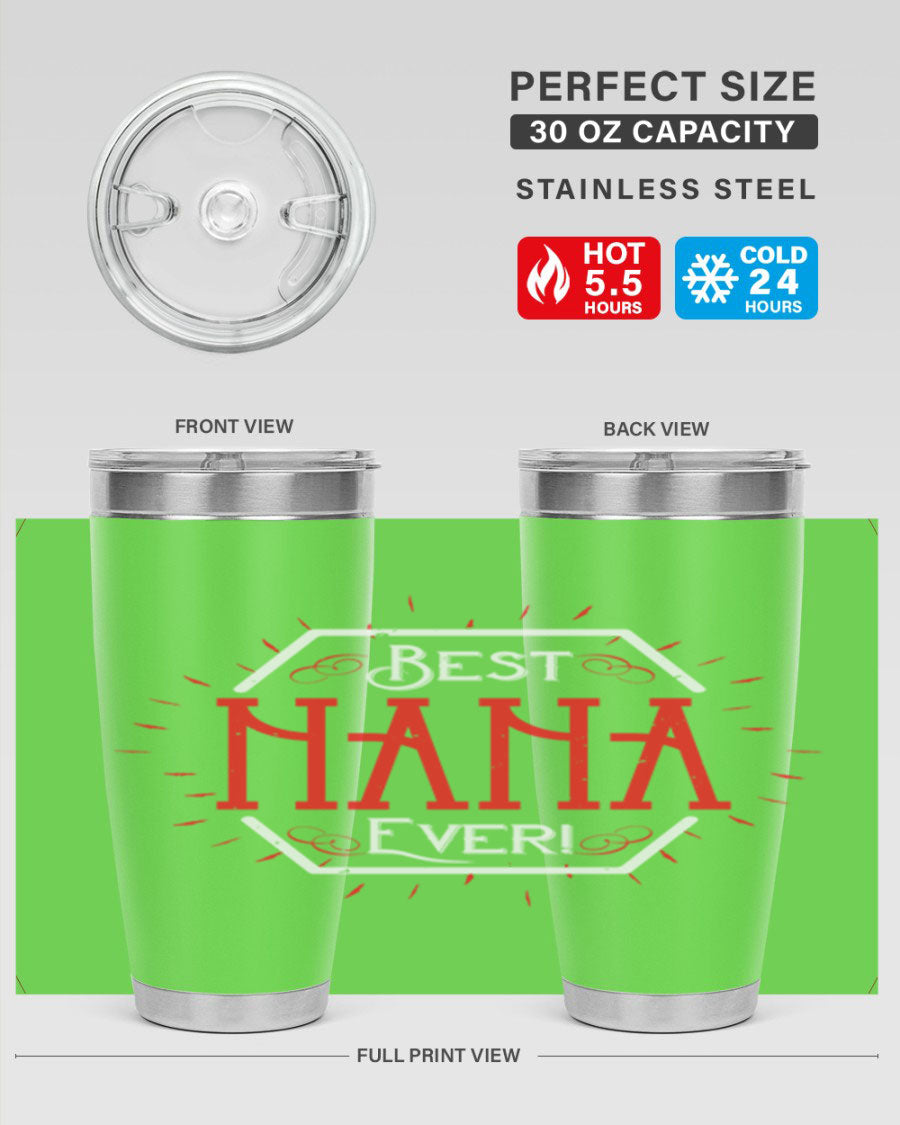 BEST NANA EVER 36# Tumbler featuring double wall vacuum stainless steel design, perfect for hot and cold beverages.
