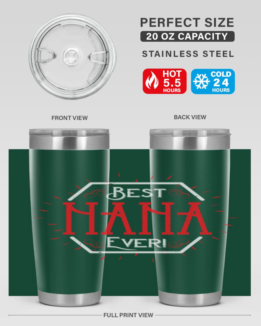 BEST NANA EVER 36# Tumbler featuring double wall vacuum stainless steel design, perfect for hot and cold beverages.