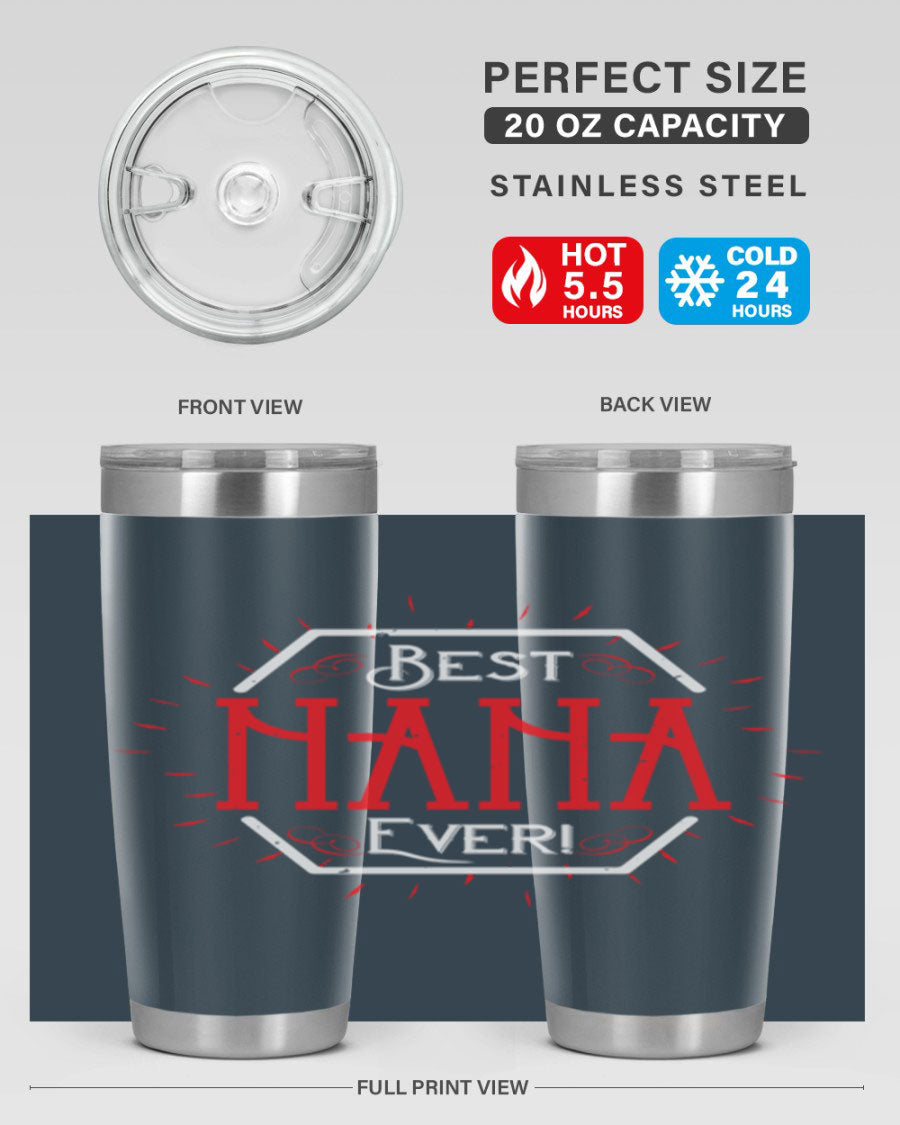 BEST NANA EVER 36# Tumbler featuring double wall vacuum stainless steel design, perfect for hot and cold beverages.