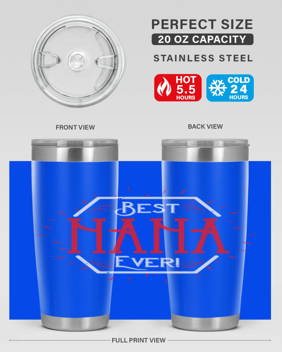 BEST NANA EVER 36# Tumbler featuring double wall vacuum stainless steel design, perfect for hot and cold beverages.