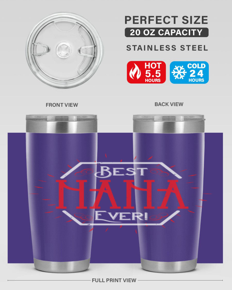 BEST NANA EVER 36# Tumbler featuring double wall vacuum stainless steel design, perfect for hot and cold beverages.