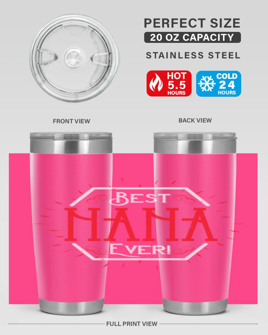 BEST NANA EVER 36# Tumbler featuring double wall vacuum stainless steel design, perfect for hot and cold beverages.