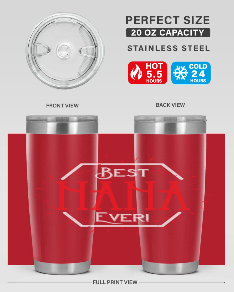 BEST NANA EVER 36# Tumbler featuring double wall vacuum stainless steel design, perfect for hot and cold beverages.