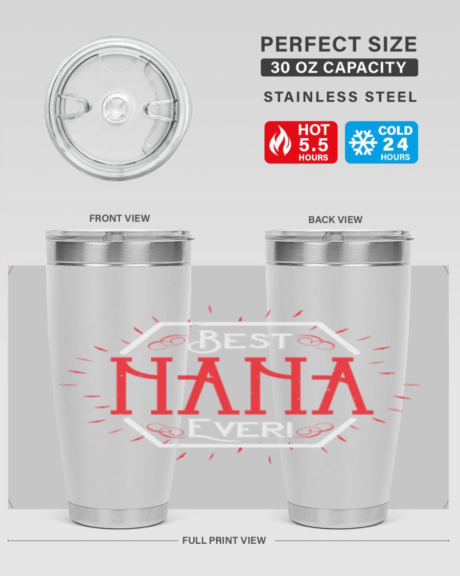 BEST NANA EVER 36# Tumbler featuring double wall vacuum stainless steel design, perfect for hot and cold beverages.