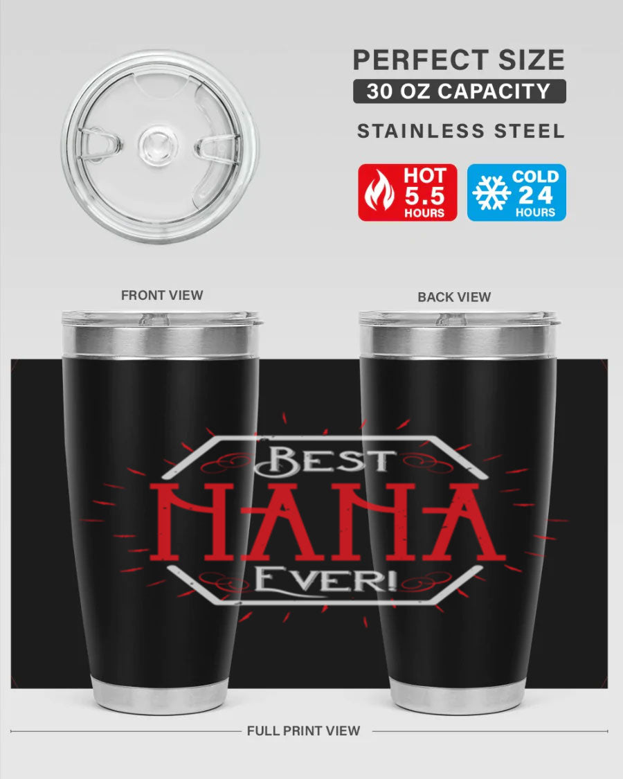 BEST NANA EVER 36# Tumbler featuring double wall vacuum stainless steel design, perfect for hot and cold beverages.