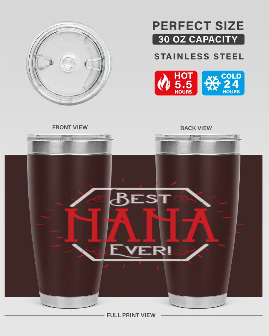 BEST NANA EVER 36# Tumbler featuring double wall vacuum stainless steel design, perfect for hot and cold beverages.