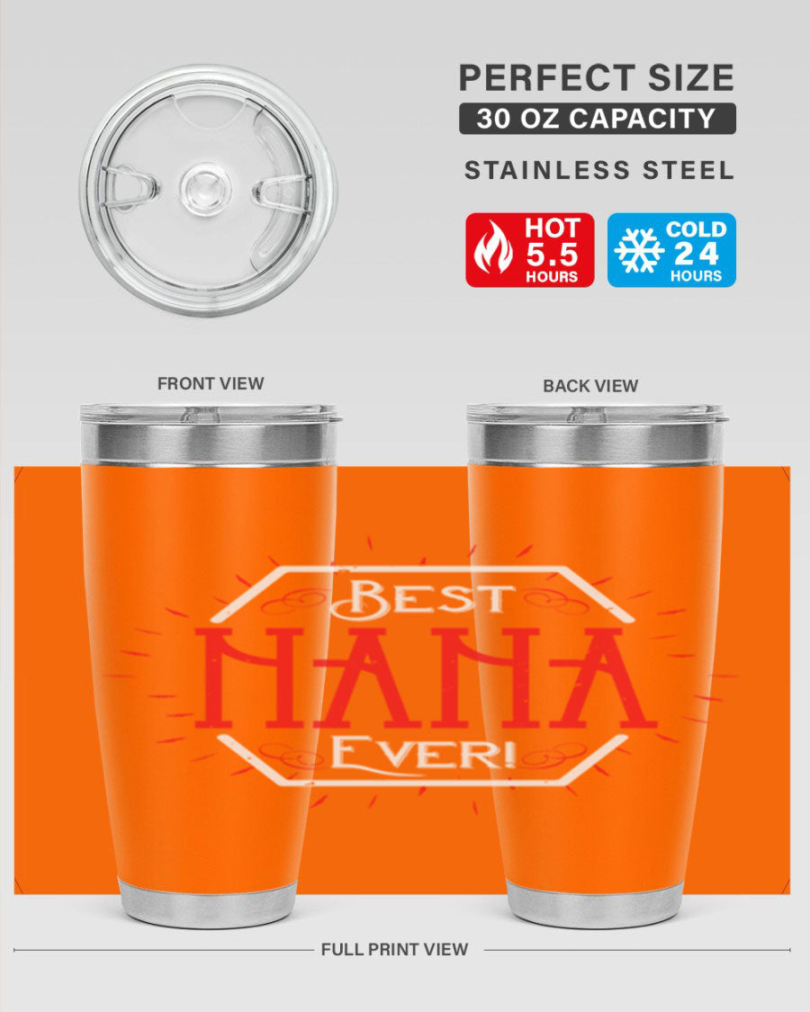BEST NANA EVER 36# Tumbler featuring double wall vacuum stainless steel design, perfect for hot and cold beverages.