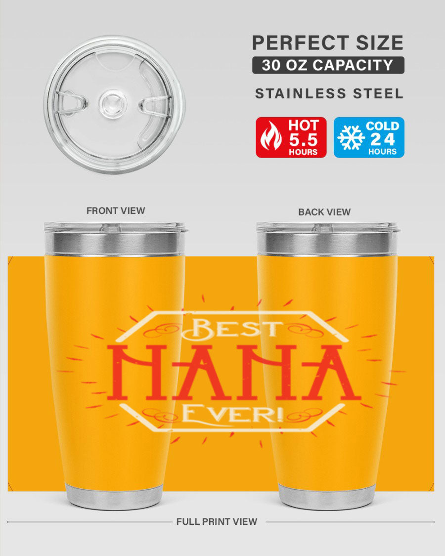 BEST NANA EVER 36# Tumbler featuring double wall vacuum stainless steel design, perfect for hot and cold beverages.