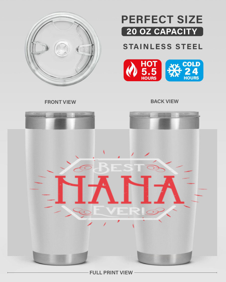 BEST NANA EVER 36# Tumbler featuring double wall vacuum stainless steel design, perfect for hot and cold beverages.