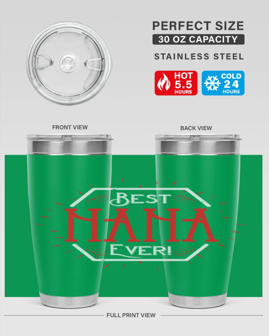 BEST NANA EVER 36# Tumbler featuring double wall vacuum stainless steel design, perfect for hot and cold beverages.