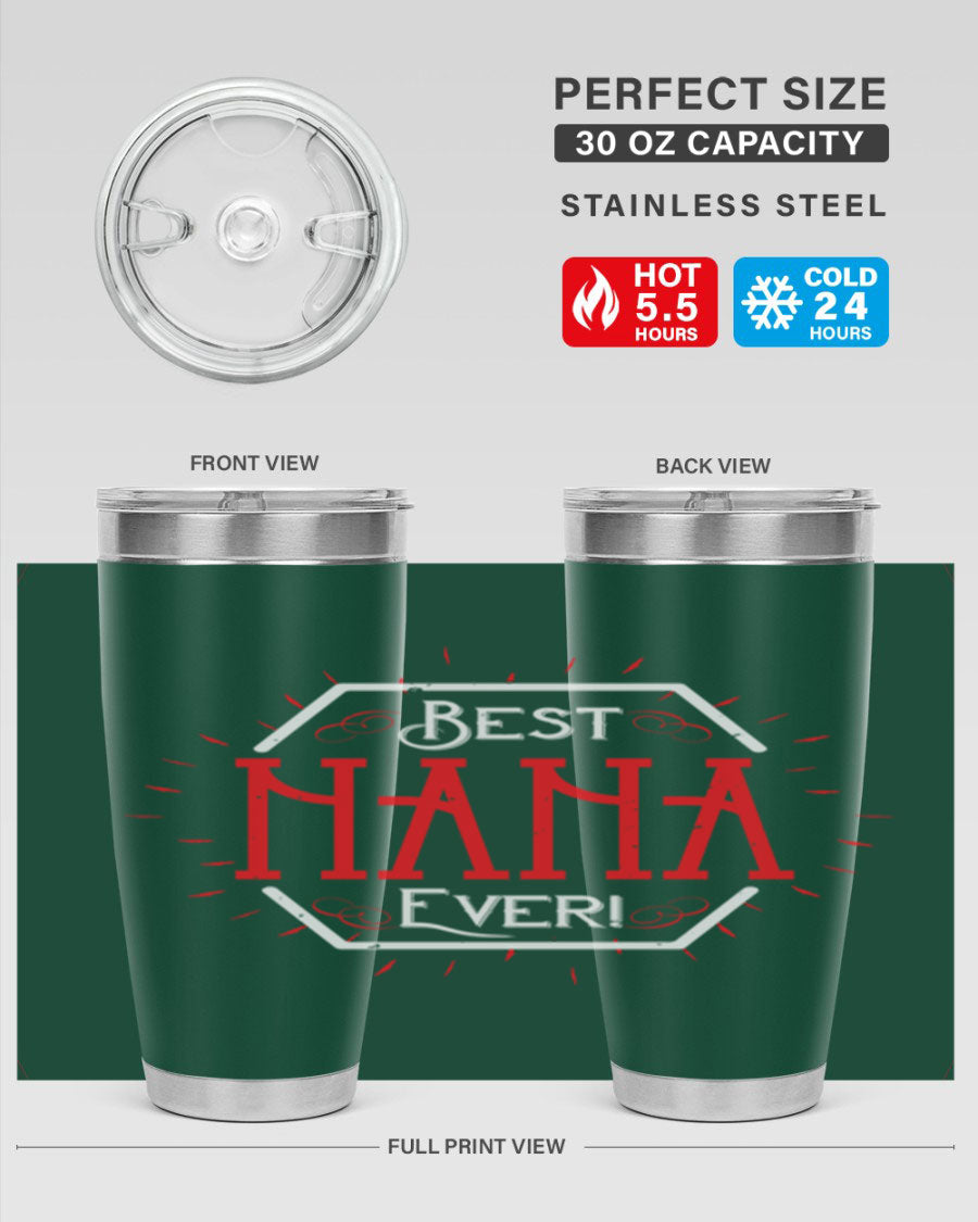 BEST NANA EVER 36# Tumbler featuring double wall vacuum stainless steel design, perfect for hot and cold beverages.
