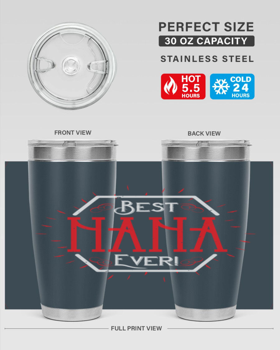 BEST NANA EVER 36# Tumbler featuring double wall vacuum stainless steel design, perfect for hot and cold beverages.