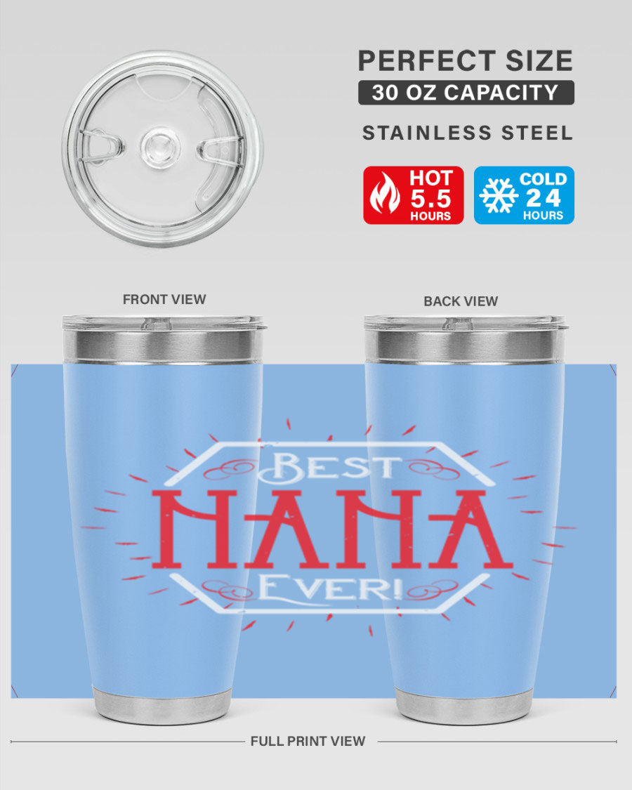 BEST NANA EVER 36# Tumbler featuring double wall vacuum stainless steel design, perfect for hot and cold beverages.