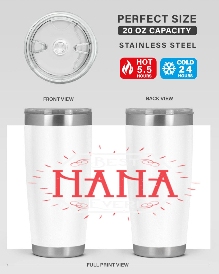 BEST NANA EVER 36# Tumbler featuring double wall vacuum stainless steel design, perfect for hot and cold beverages.