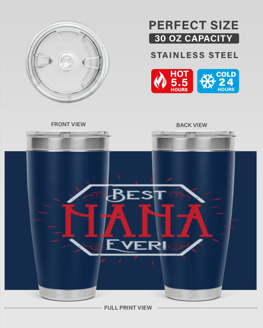 BEST NANA EVER 36# Tumbler featuring double wall vacuum stainless steel design, perfect for hot and cold beverages.