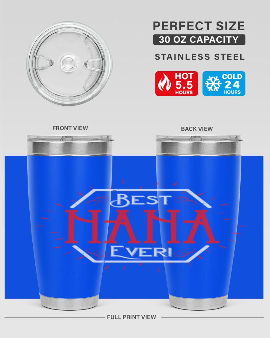 BEST NANA EVER 36# Tumbler featuring double wall vacuum stainless steel design, perfect for hot and cold beverages.