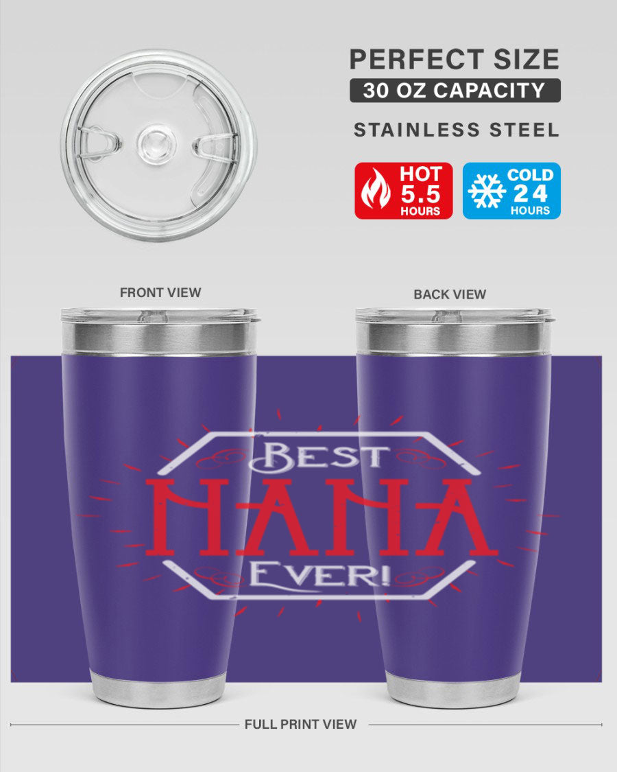 BEST NANA EVER 36# Tumbler featuring double wall vacuum stainless steel design, perfect for hot and cold beverages.