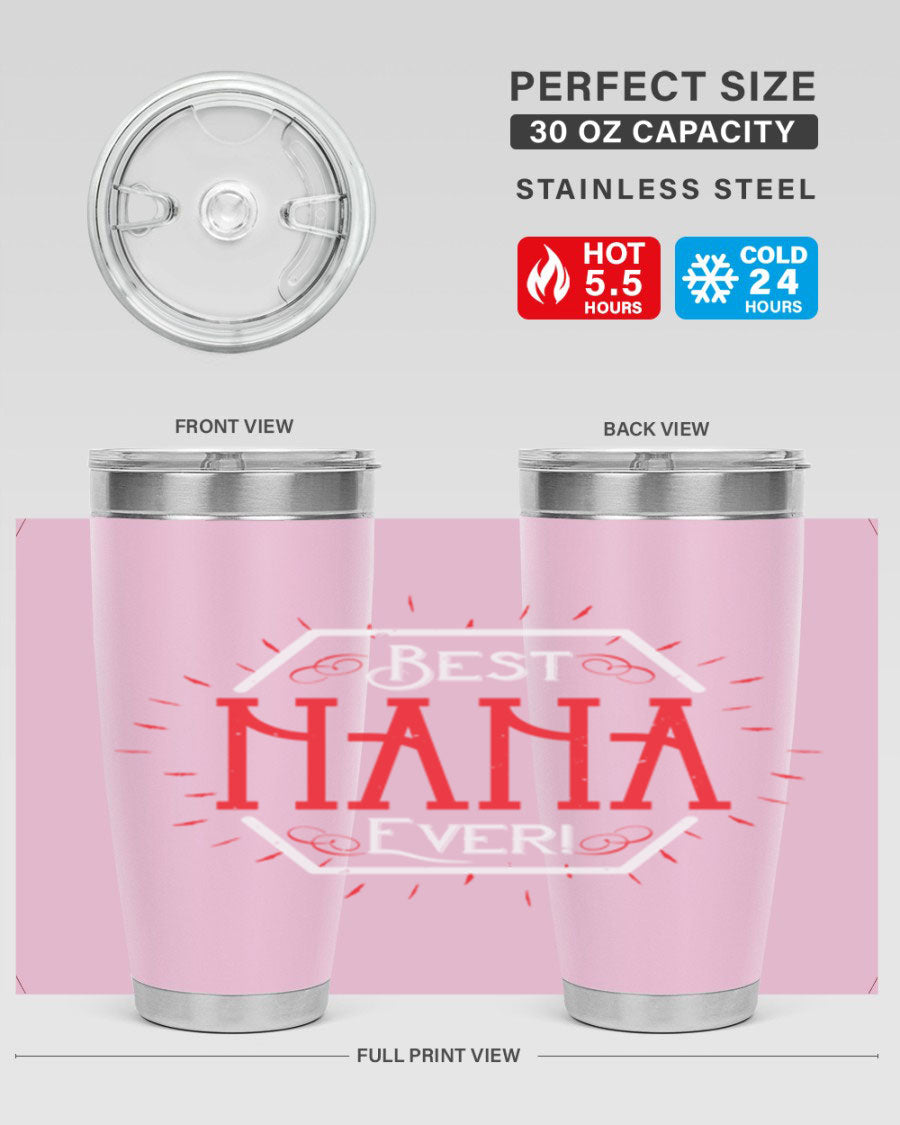 BEST NANA EVER 36# Tumbler featuring double wall vacuum stainless steel design, perfect for hot and cold beverages.