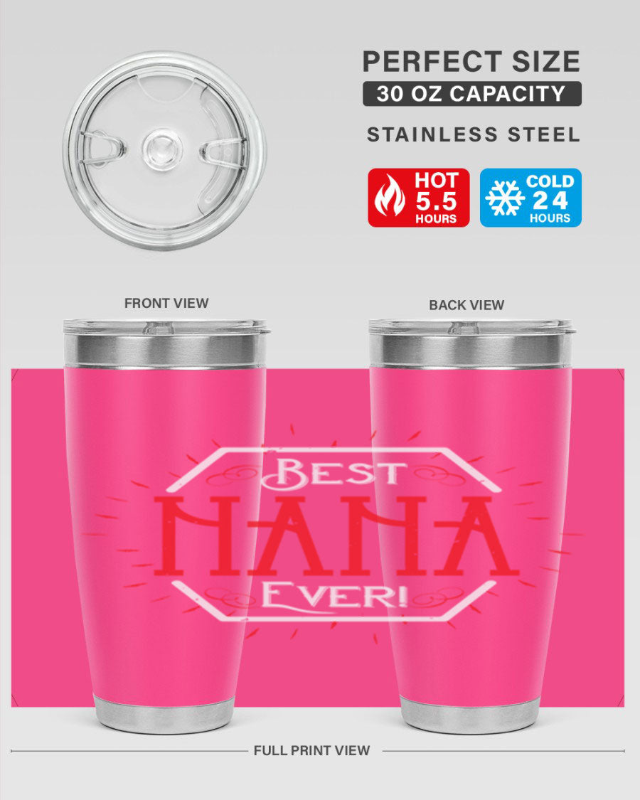 BEST NANA EVER 36# Tumbler featuring double wall vacuum stainless steel design, perfect for hot and cold beverages.