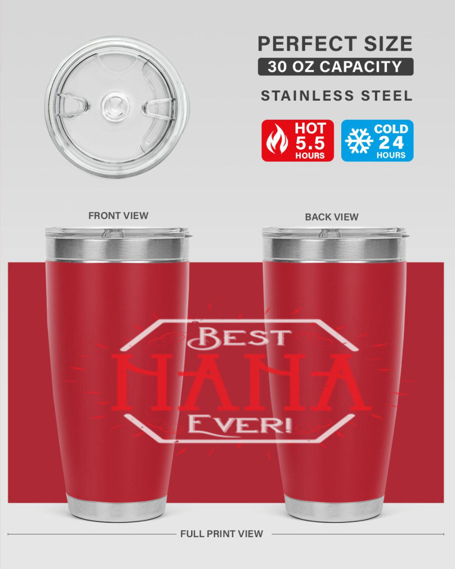 BEST NANA EVER 36# Tumbler featuring double wall vacuum stainless steel design, perfect for hot and cold beverages.