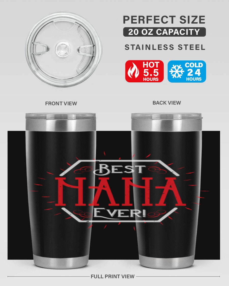 BEST NANA EVER 36# Tumbler featuring double wall vacuum stainless steel design, perfect for hot and cold beverages.