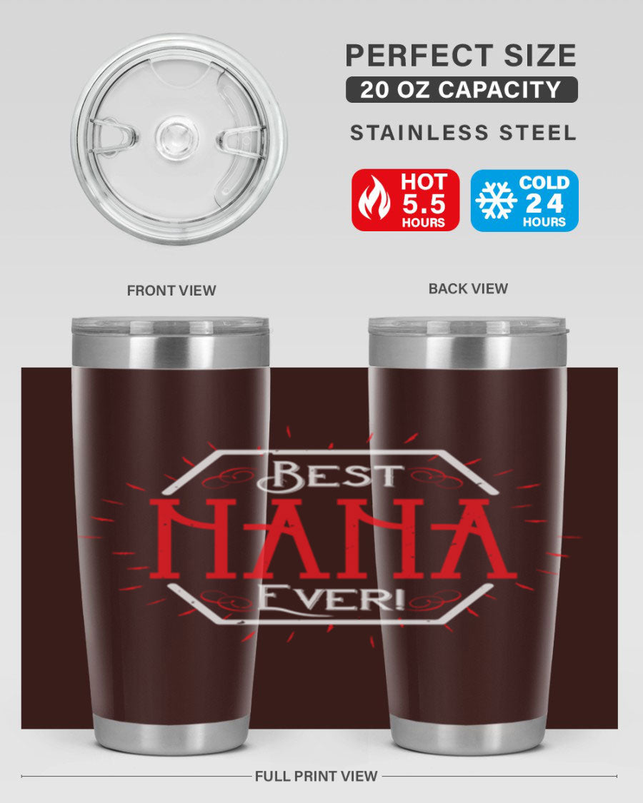 BEST NANA EVER 36# Tumbler featuring double wall vacuum stainless steel design, perfect for hot and cold beverages.
