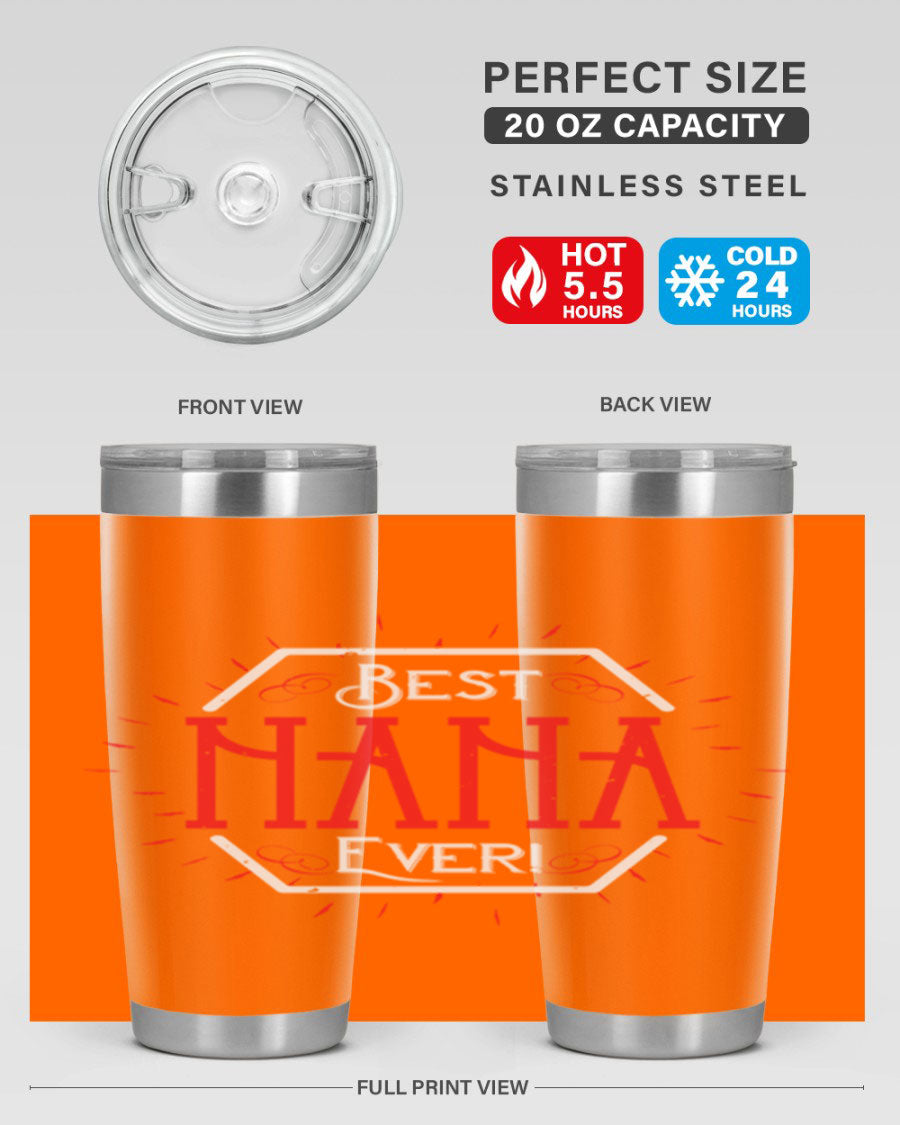 BEST NANA EVER 36# Tumbler featuring double wall vacuum stainless steel design, perfect for hot and cold beverages.