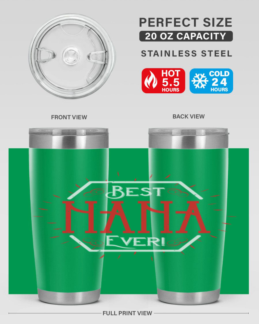 BEST NANA EVER 36# Tumbler featuring double wall vacuum stainless steel design, perfect for hot and cold beverages.