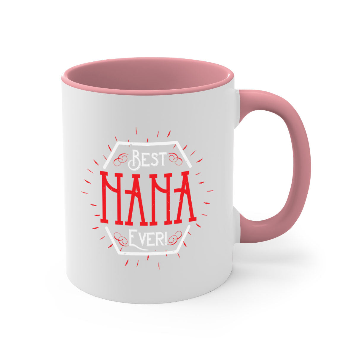 BEST NANA EVER mug featuring a two-tone design with a colored handle and glossy finish, available in multiple colors.