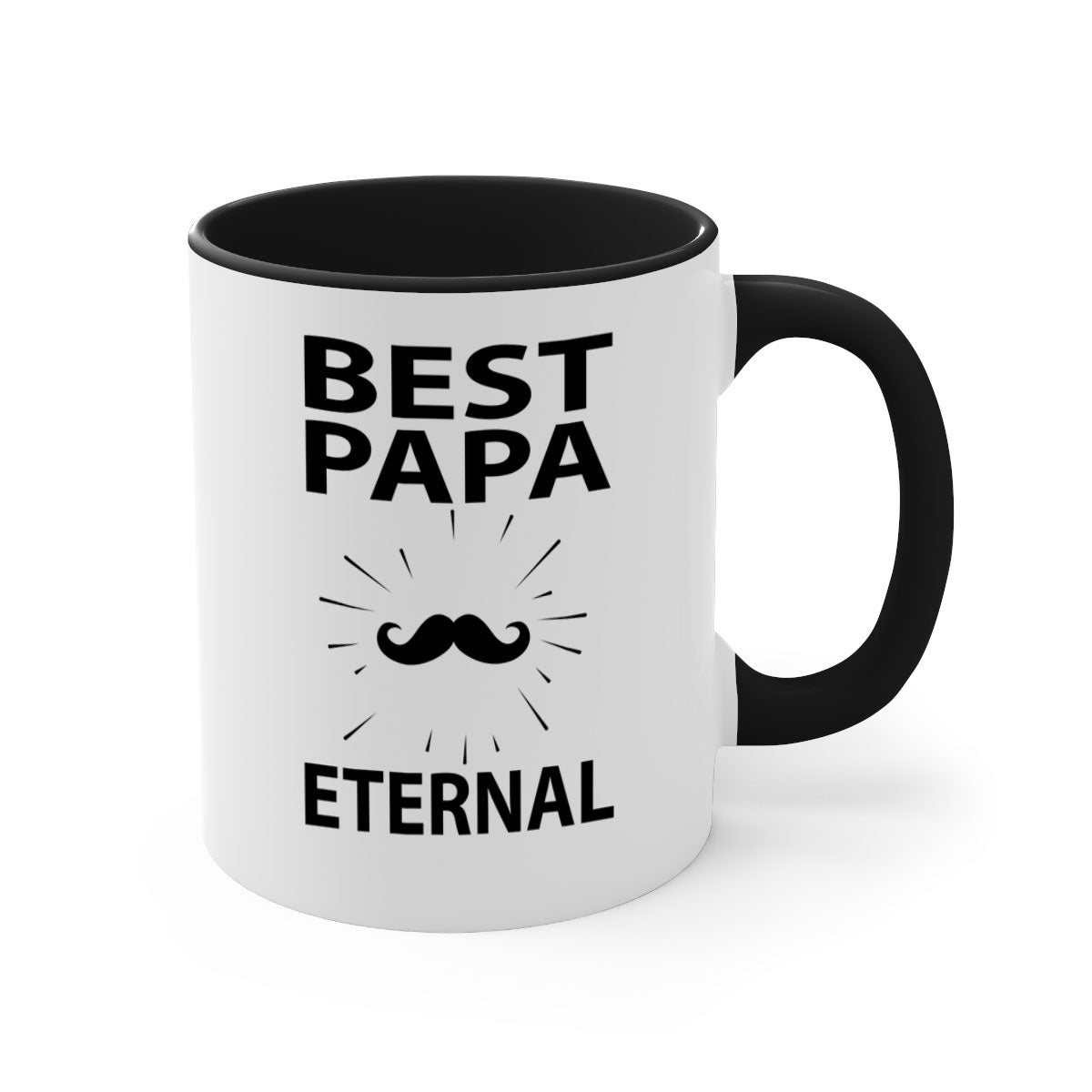 Best papa png 92# Mug with colorful handle and glossy finish, available in multiple colors and sizes.